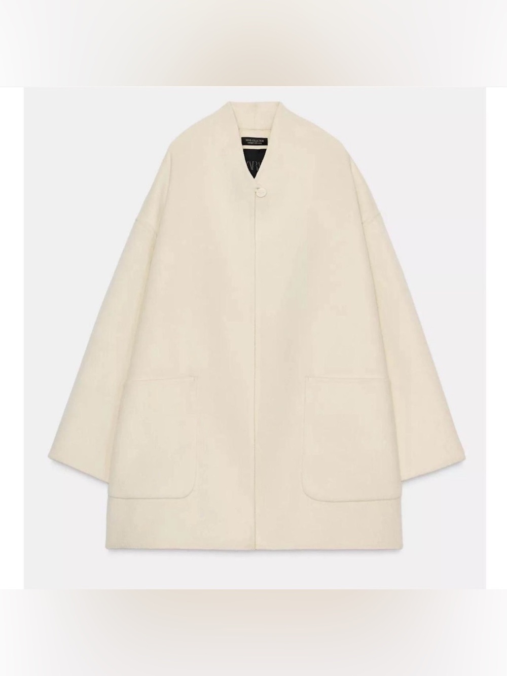 NWT Zara Cream Oversized Wool Coat Size S